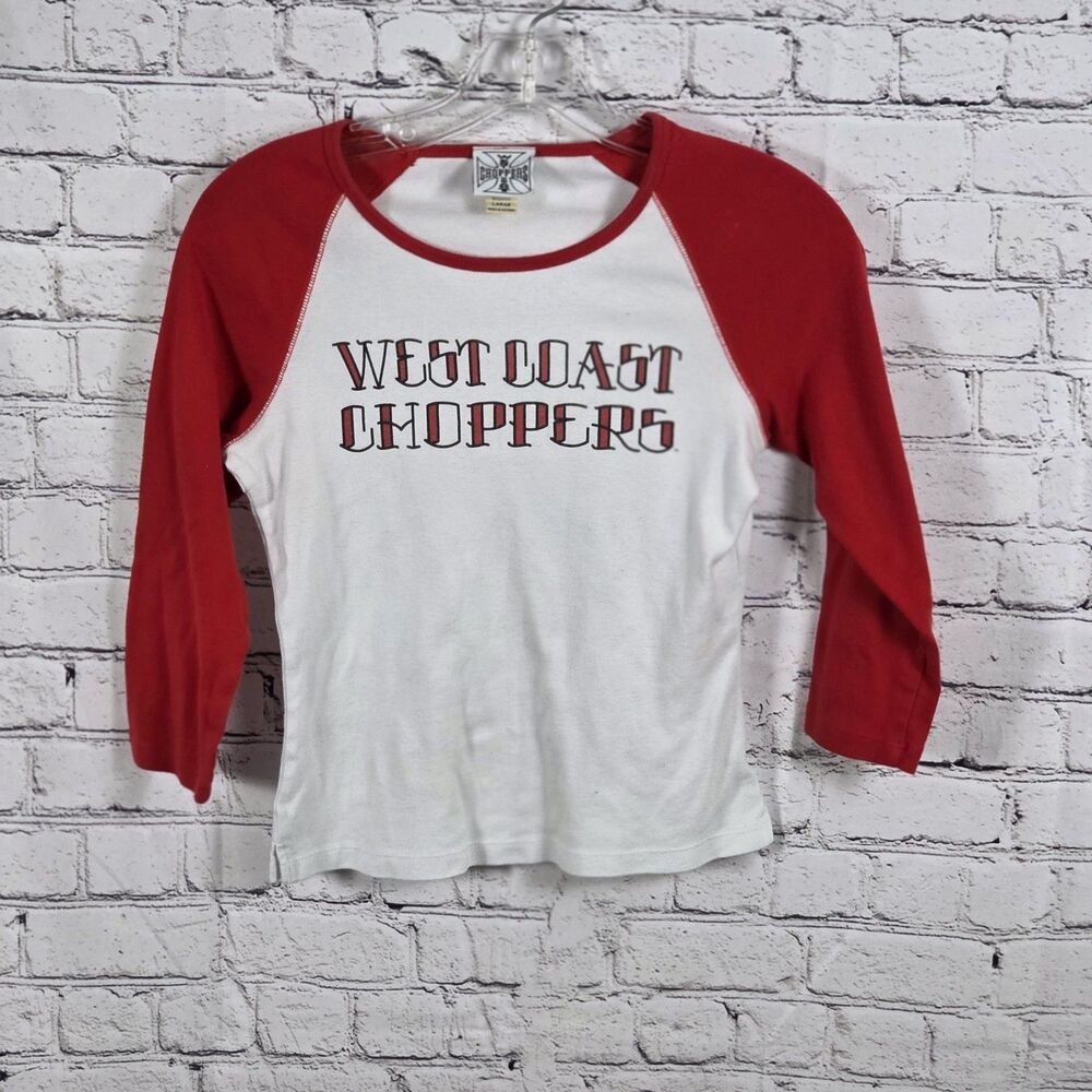 Vintage West Coast Choppers Youth Large Red/White Long Sleeve T-shirt